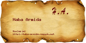 Haba Armida névjegykártya